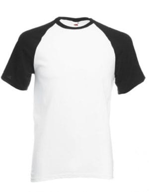 Maglietta baseball maniche a contrasto bianco-nero
