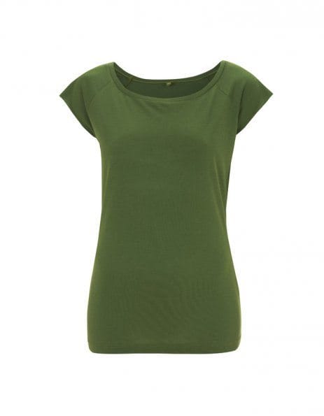 T-shirt donna in bamboo verde da personalizzare