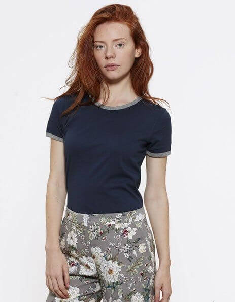 Personalizza maglietta ringer donna con bordini a contrasto