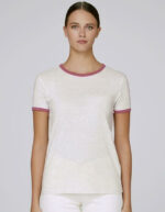 Personalizza maglietta ringer donna con bordini a contrasto rosa