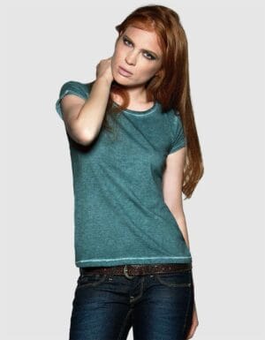 Maglietta donna denim maniche corte