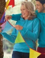 Felpa cappuccio donna fruit of the loom azzurra