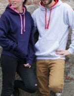 Felpa personalizzata uomo con cappuccio a contrasto