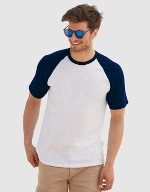 Fruit of the Loom baseball t-shirt uomo con maniche colorate