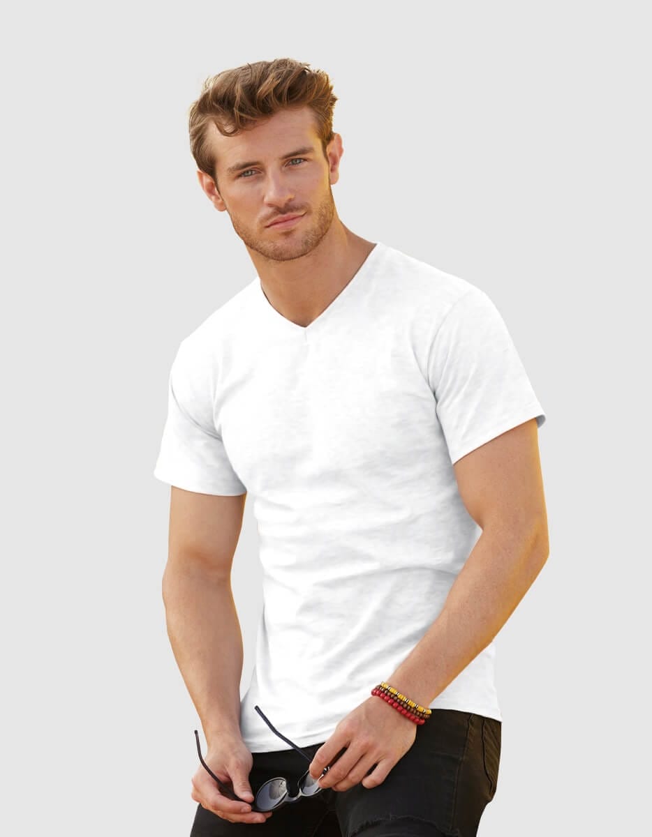 Maglietta uomo collo a v valueweight fruit of the loom