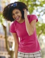 Personalizza t-shirt donna fruit of the loom fucsia