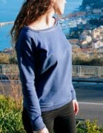 Stampa french terry indaco scuro