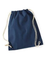 Sacca gym cotone personalizzata zaino blu