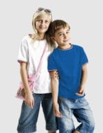 maglietta bambino con bordini tricolore