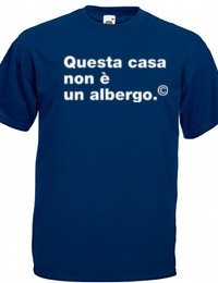 T-shirt unisex fruit con grafica questa casa non è un albergo