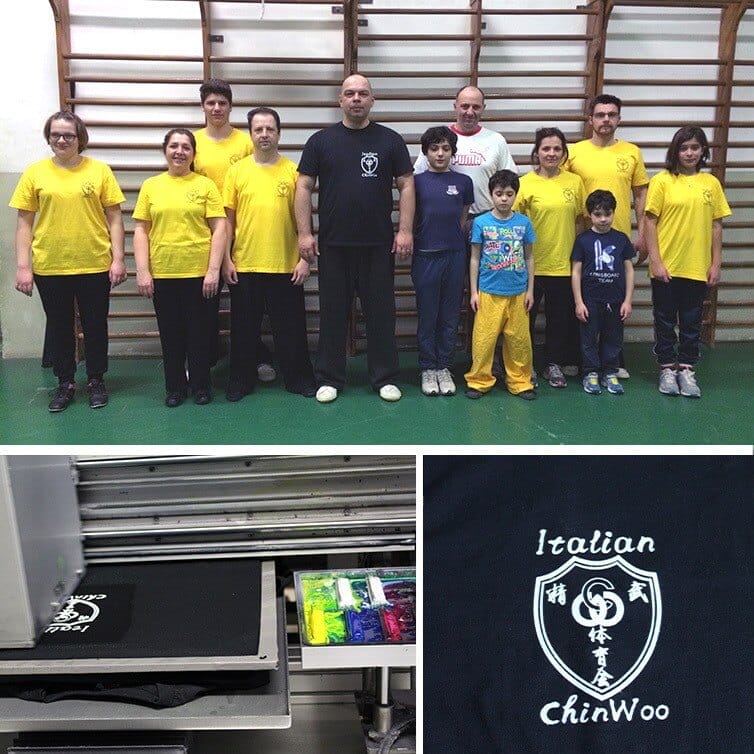 Bei shaolin con le loro magliette personalizzate