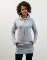 Felpa lunga a vestito per donna colore grigio melange awdis
