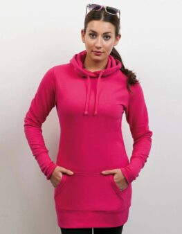 Felpa lunga a vestito per donna colore rosa Awdis