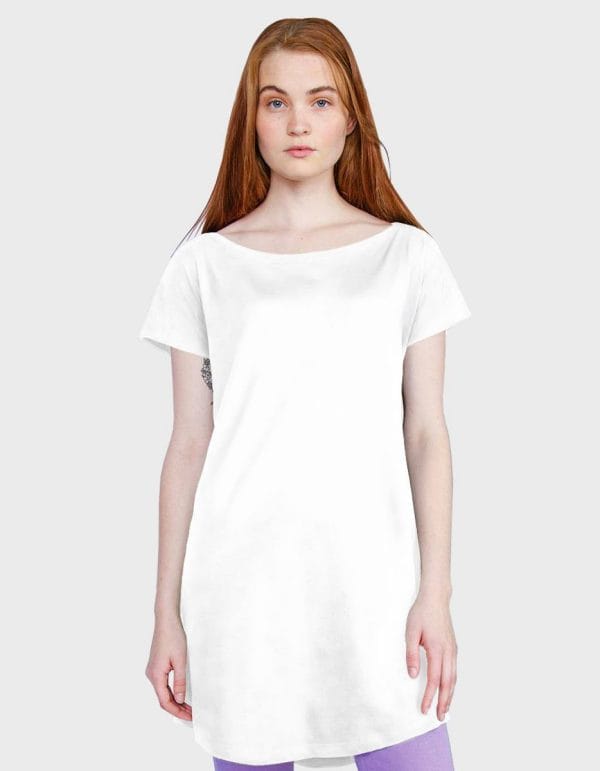 Maglietta lunga a vestito donna colore bianco mantis
