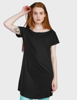 Maglietta lunga a vestito donna colore nero Mantis