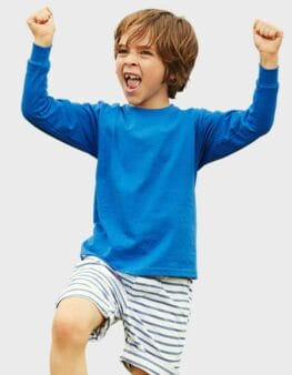 Fruit of the loom Value blu a maniche lunghe per bambino