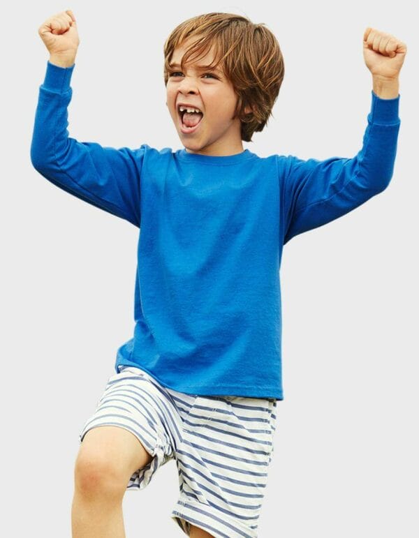 Fruit of the loom Value blu a maniche lunghe per bambino