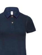B&c dnm polo donna colletto a contrasto blu navy