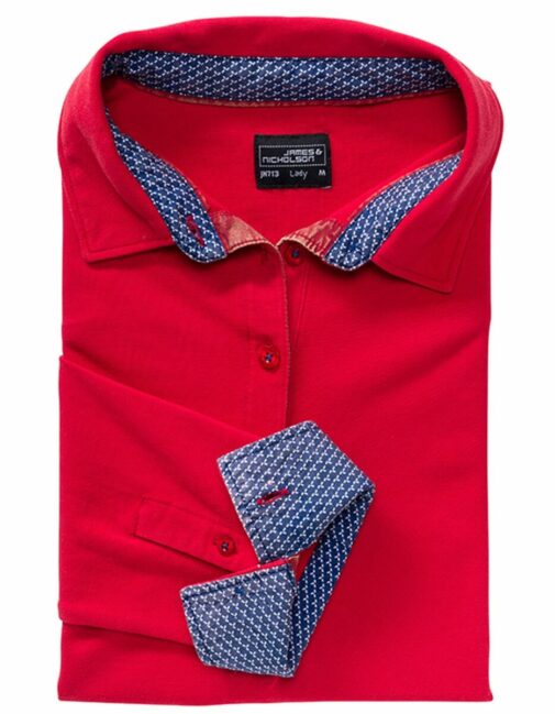 James & nicholson polo donna manica lunga interno fantasia dettaglio