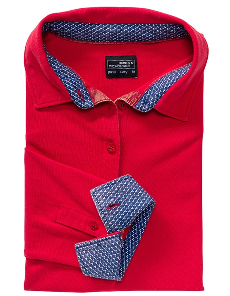 James & nicholson polo donna manica lunga interno fantasia dettaglio