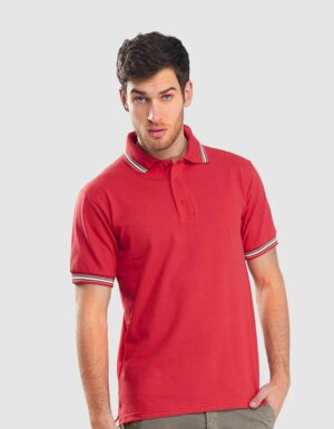 Polo uomo con bordini tricolore made in Italy