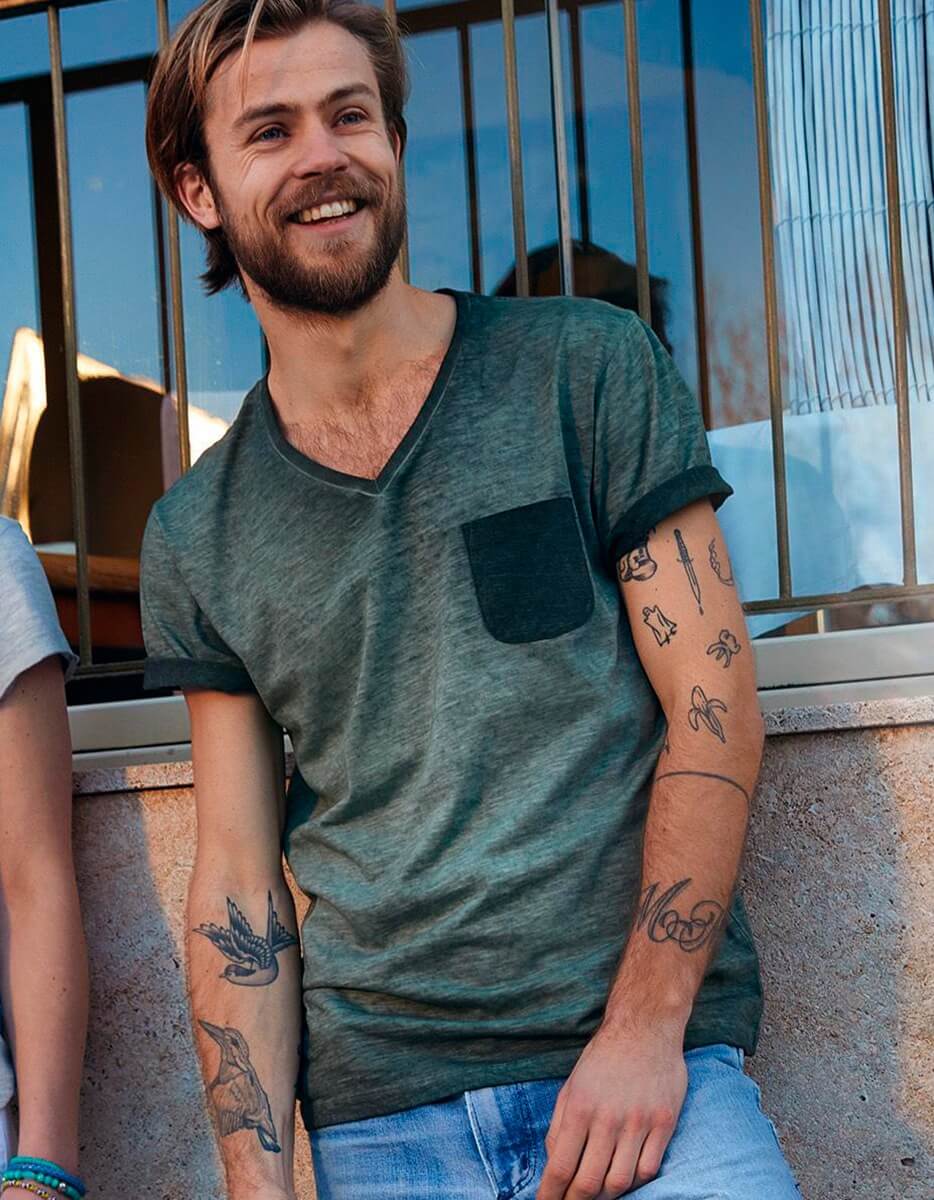 James and nicholson slub verde oliva