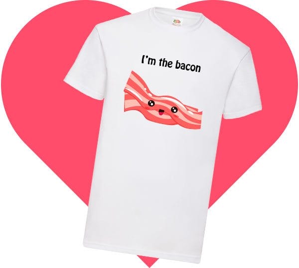 San valentino idea regalo maglietta uomo bacon