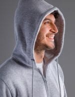 Hooded full zip black spider dettaglio cappuccio