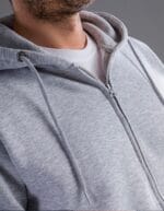 Hooded full zip black spider dettaglio cappuccio e zip