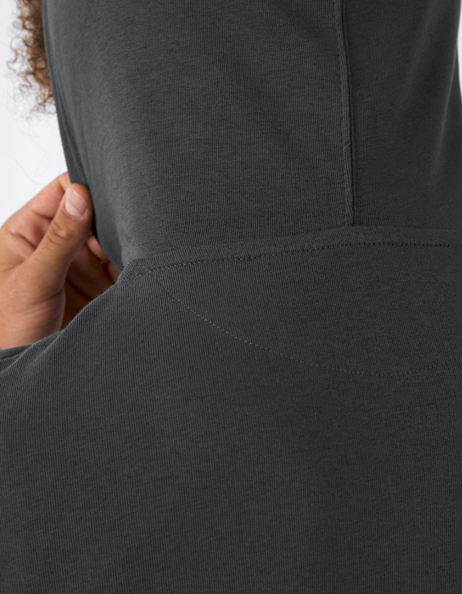 Organic zipped hood b&c dettaglio cappuccio