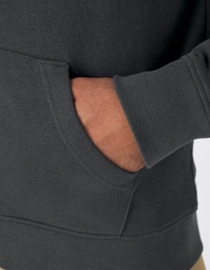 Organic zipped hood b&c dettaglio tasca