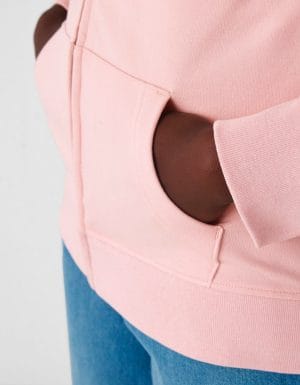 Organic zipped hood /women b&c dettaglio tasca