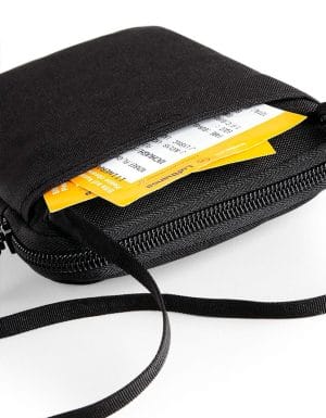 Portafoglio da viaggio personalizzato dettaglio tasca posteriore