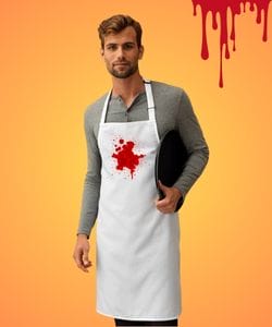 Grembiule chef con macchia di sangue