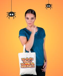 Borsa per dolcetto scherzetto con scritta dammi quella dannata caramella