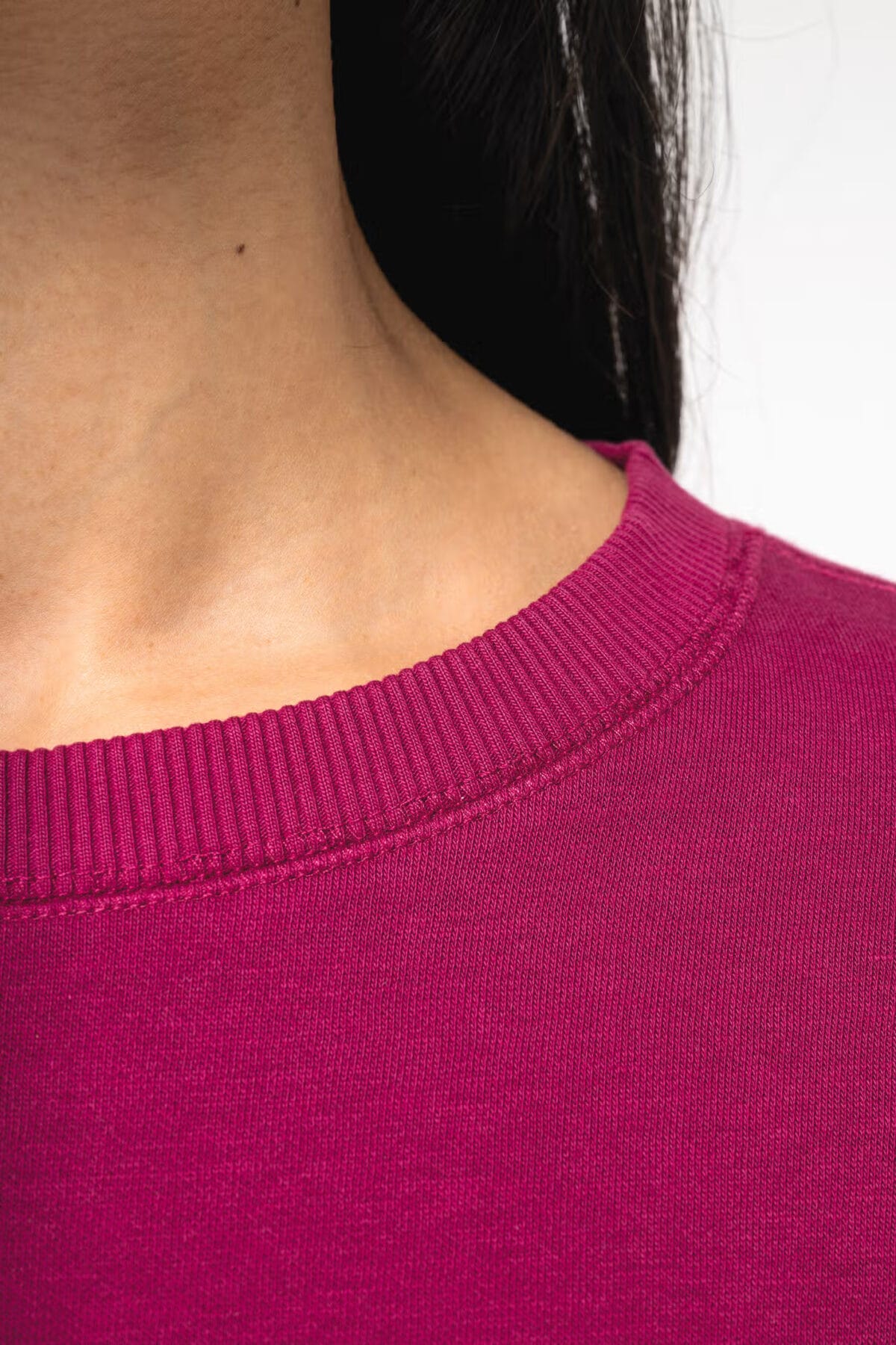 Felpa girocollo donna oversize ecosostenibile taglio crop - immagine 5