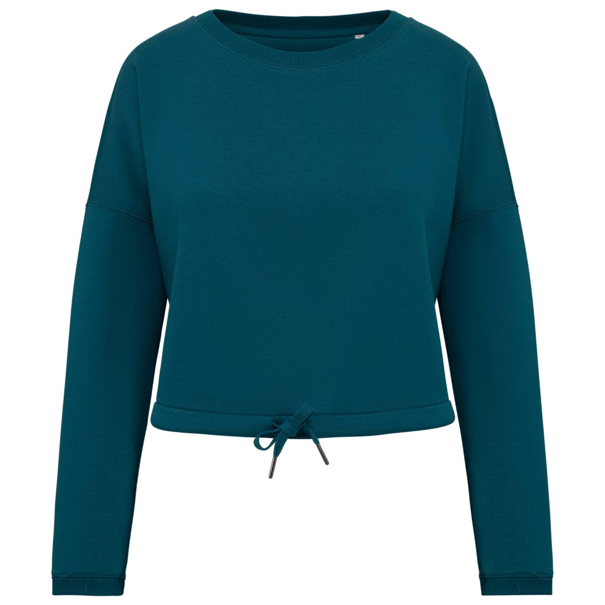 Felpa girocollo donna oversize ecosostenibile taglio crop - immagine 7