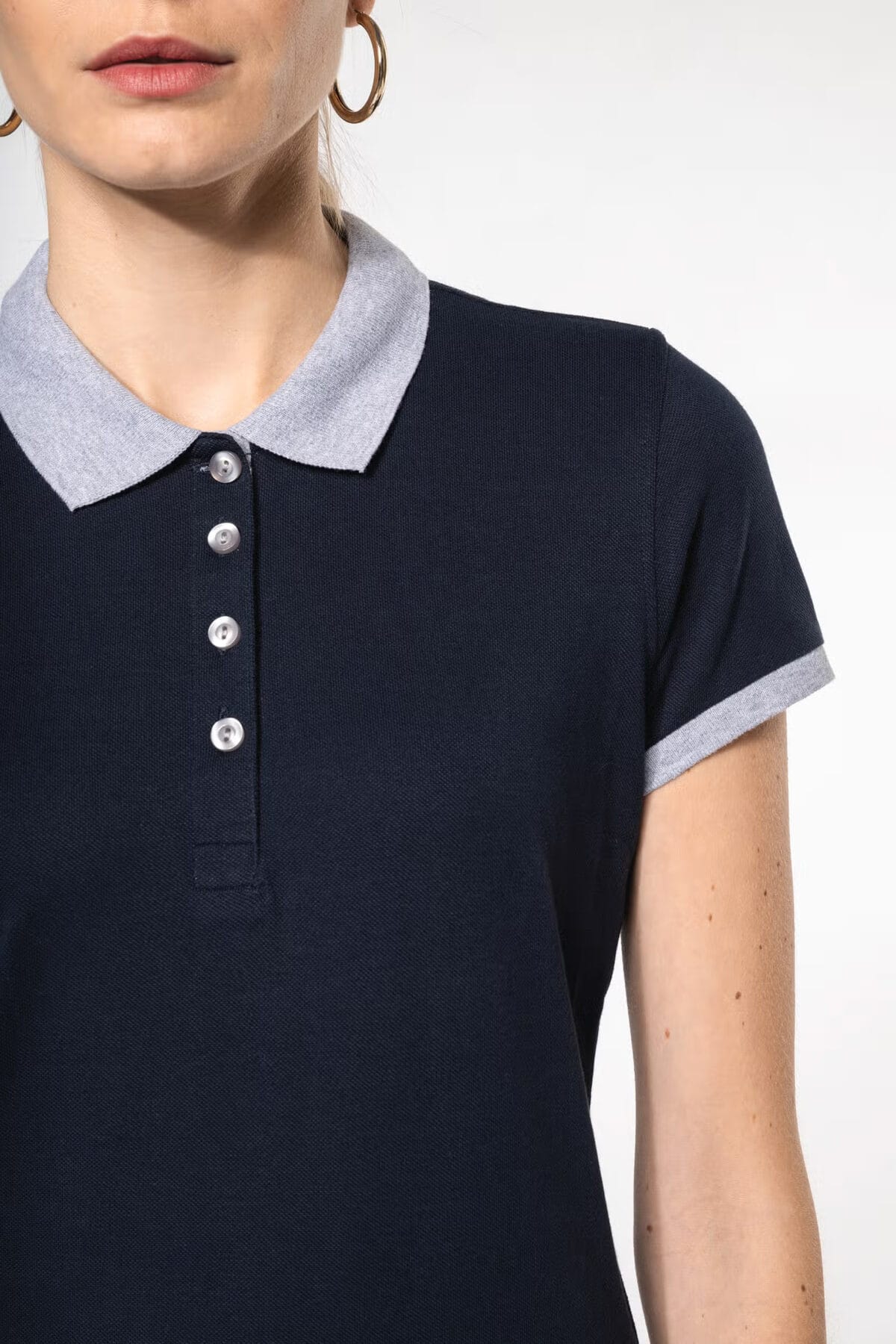 Polo piqué donna bicolore - immagine 6