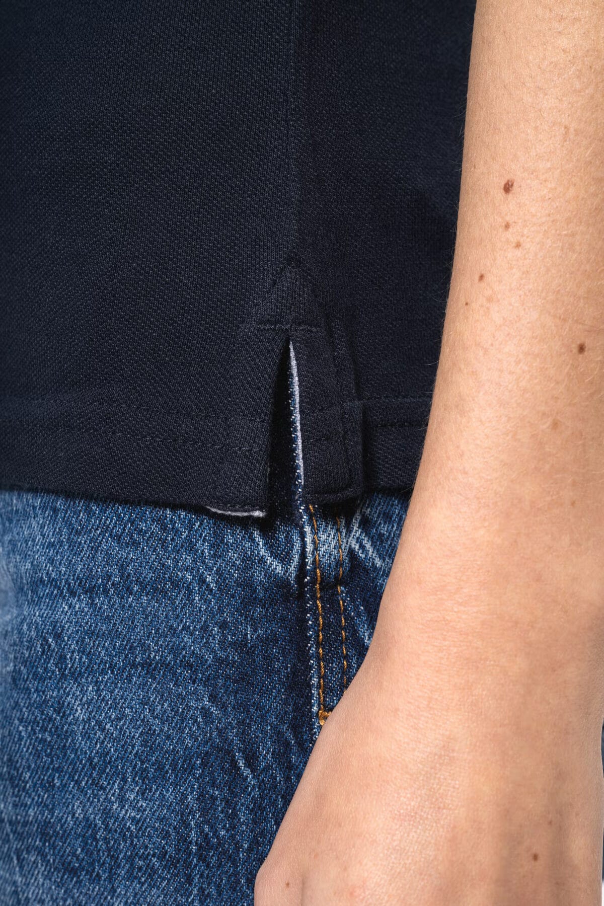 Polo piqué donna bicolore - immagine 3